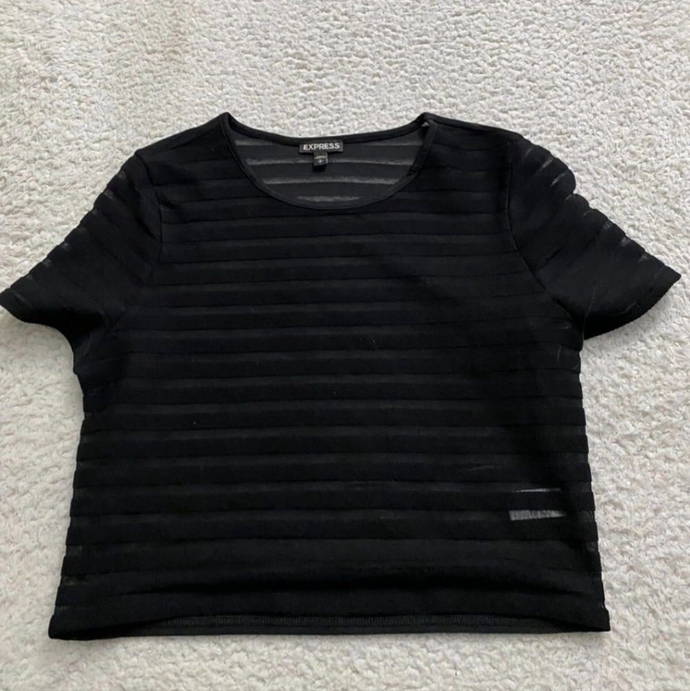 Sexy Sheer Stripe Peekaboo cutout express black stretch nwt xs